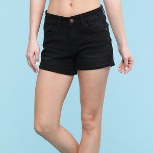 BLACK FINISHED HEM SHORTS